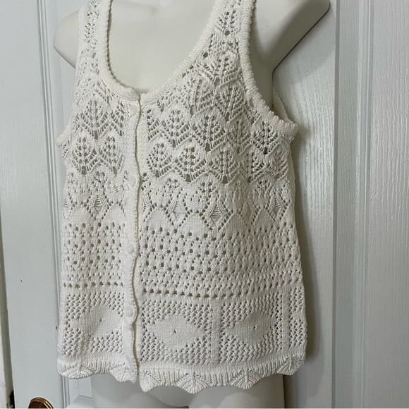 Design History Knitted Sleeveless Blouse White for Women M - Picture 2 of 10